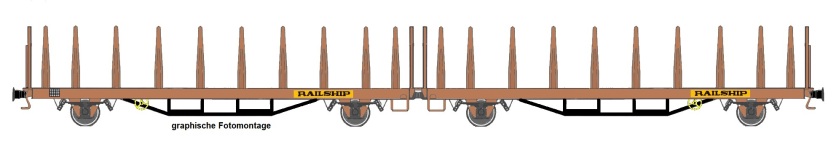 NPE Modellbau NW52200 - TT Rungenwagen-Set Laas Railship, UIC der DR; Ep. IV - 1. Betriebsnummer